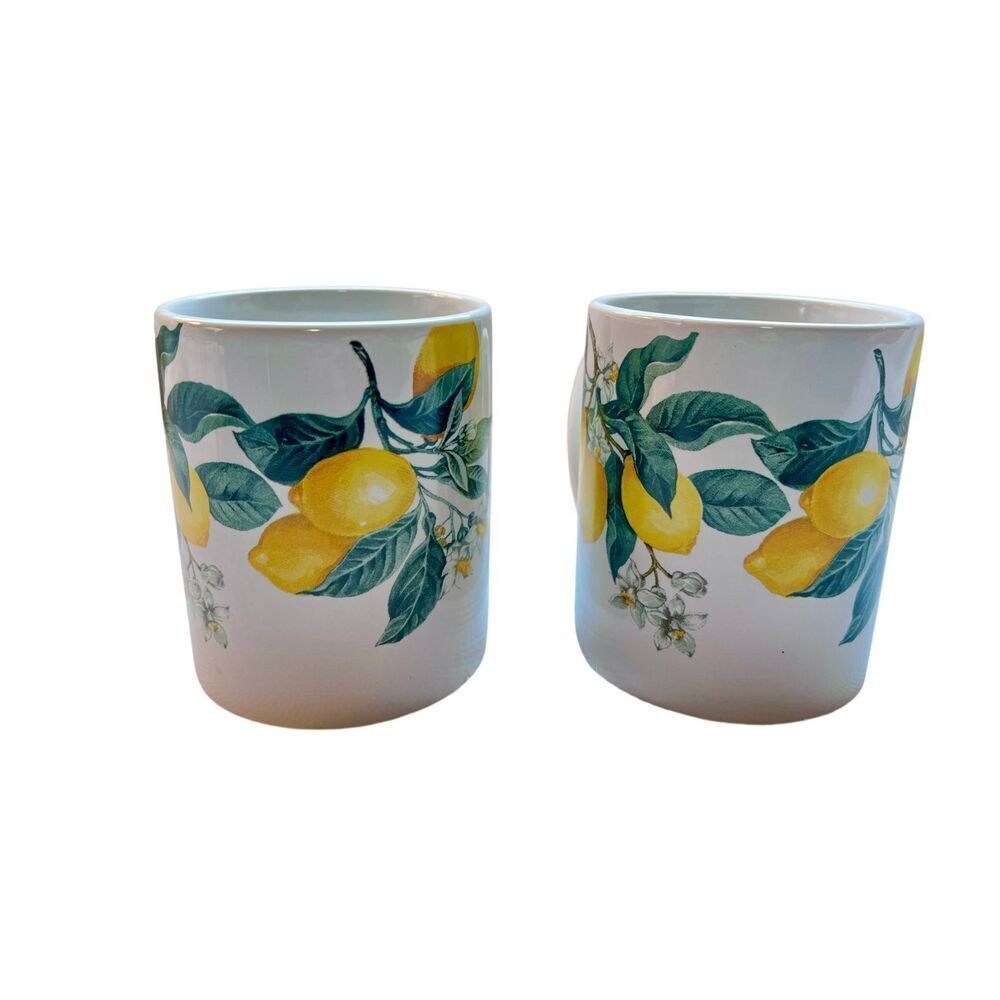 Set of 2 Royal Norfolk Ceramic Lemon Mugs